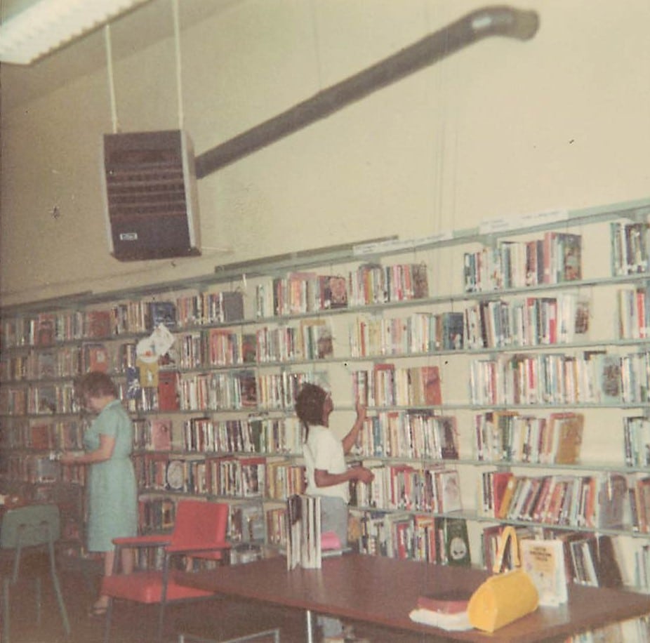 Interior of the library on Main Street, circa 1967.