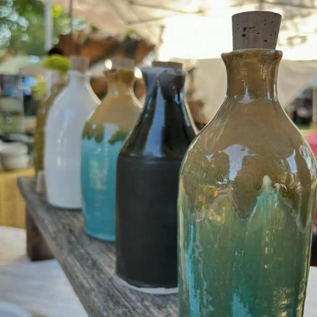 Bottles made by ARJO Pottery.