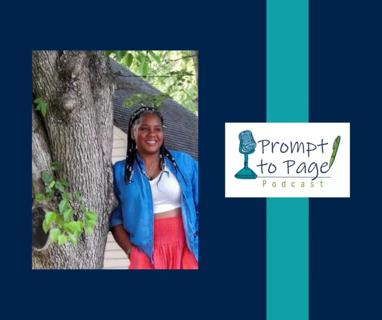 Blog header with photo of Deidra White and Prompt to Page podcast logo.