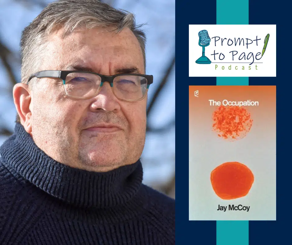 Header featuring author Jay McCoy, the Prompt to Page logo, and the cover of his book, The Occupation.