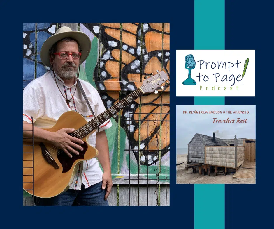 Blog header with Kevin Holm-Hudson, Prompt to Page logo, and Travelers Rest album cover