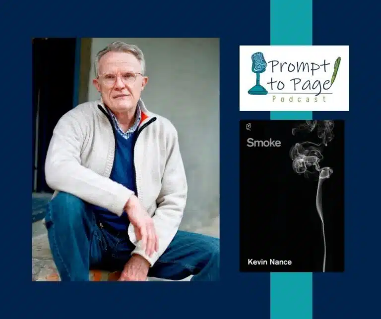 Blog header with headshot of Kevin Nance, Prompt to Page logo, and Smoke book cover