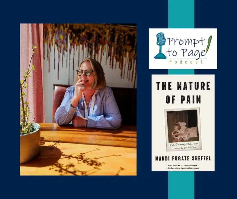 Blog header with Mandi Fugate Sheffel, Prompt to Page logo, and The Nature of Pain book cover