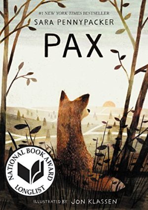Pax book cover. Illustration of a fox looking out from a hillside.
