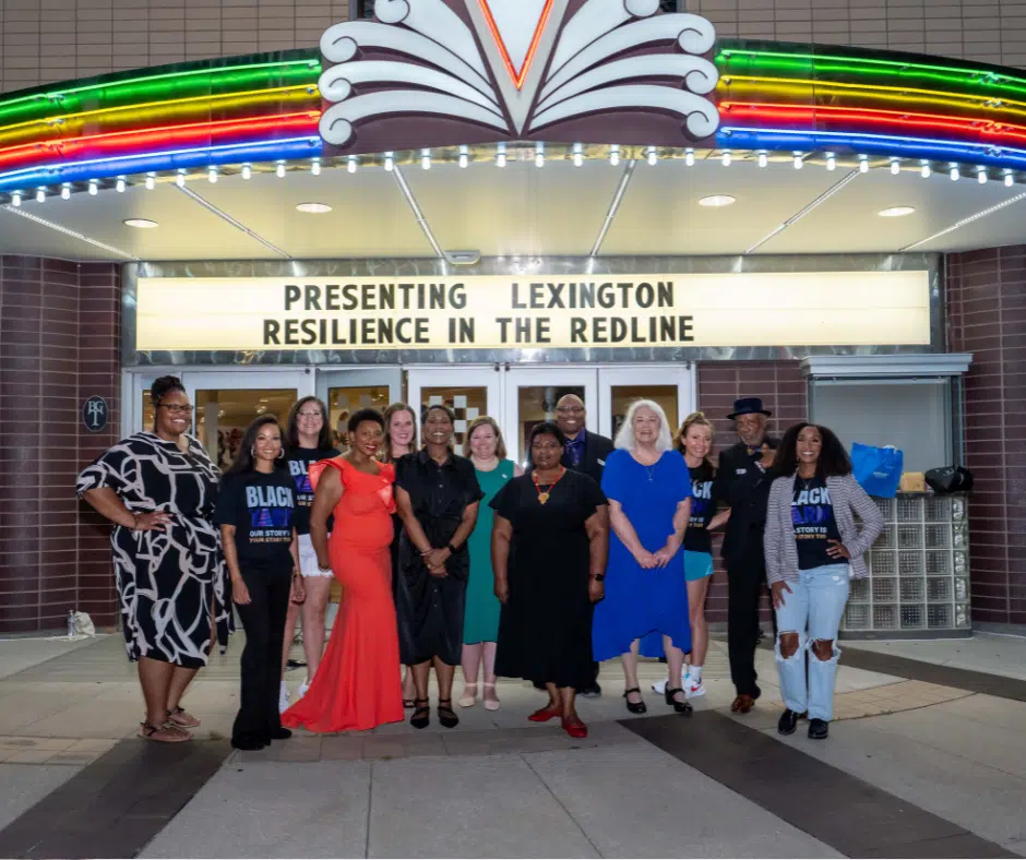 Black Yarn founders and volunteers in front of the Lyric Theatre in Lexington, KY.