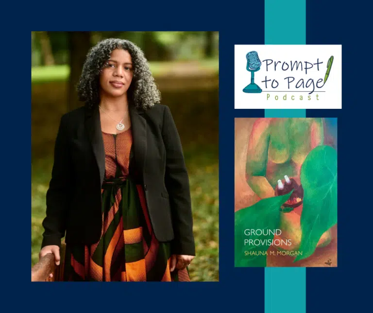 Blog header with headshot of Shauna M. Morgan, the Prompt to Page logo, and Ground Provisions book cover.