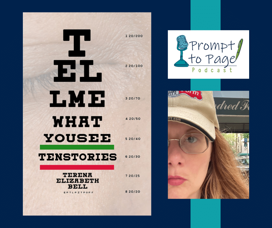 Blog header with Tell Me What You See book cover, Prompt to Page logo, and Terena Elizabeth Bell.
